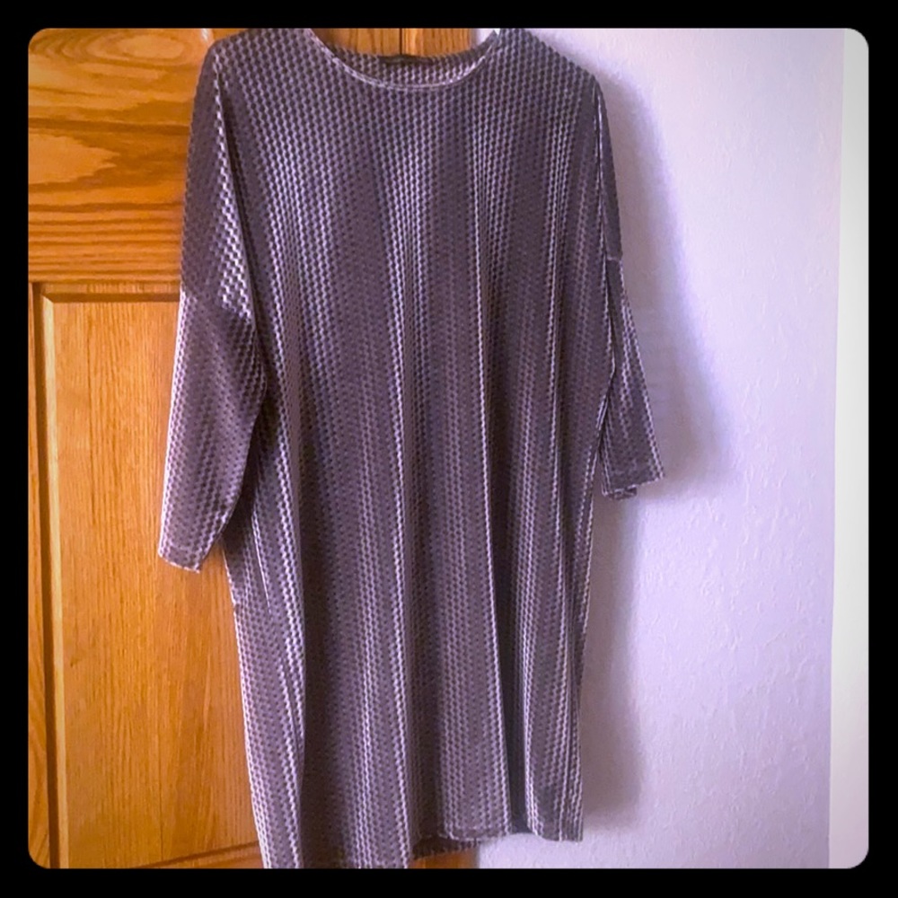 Zara velvet grey dress.  MIDI